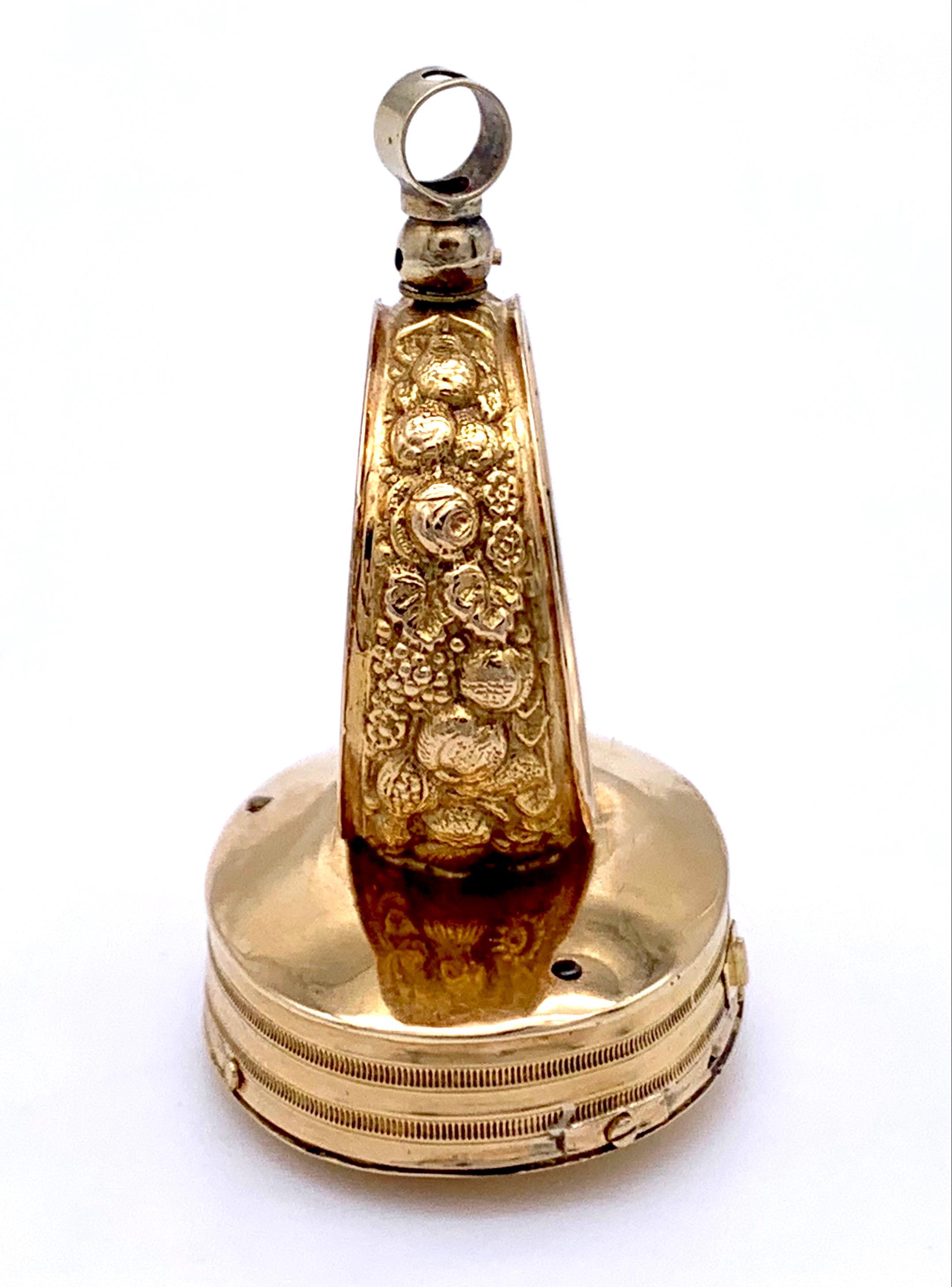 George IV Antique Georgian Mechanical Musical 15 Carat Gold Trincket Pendant Fob 