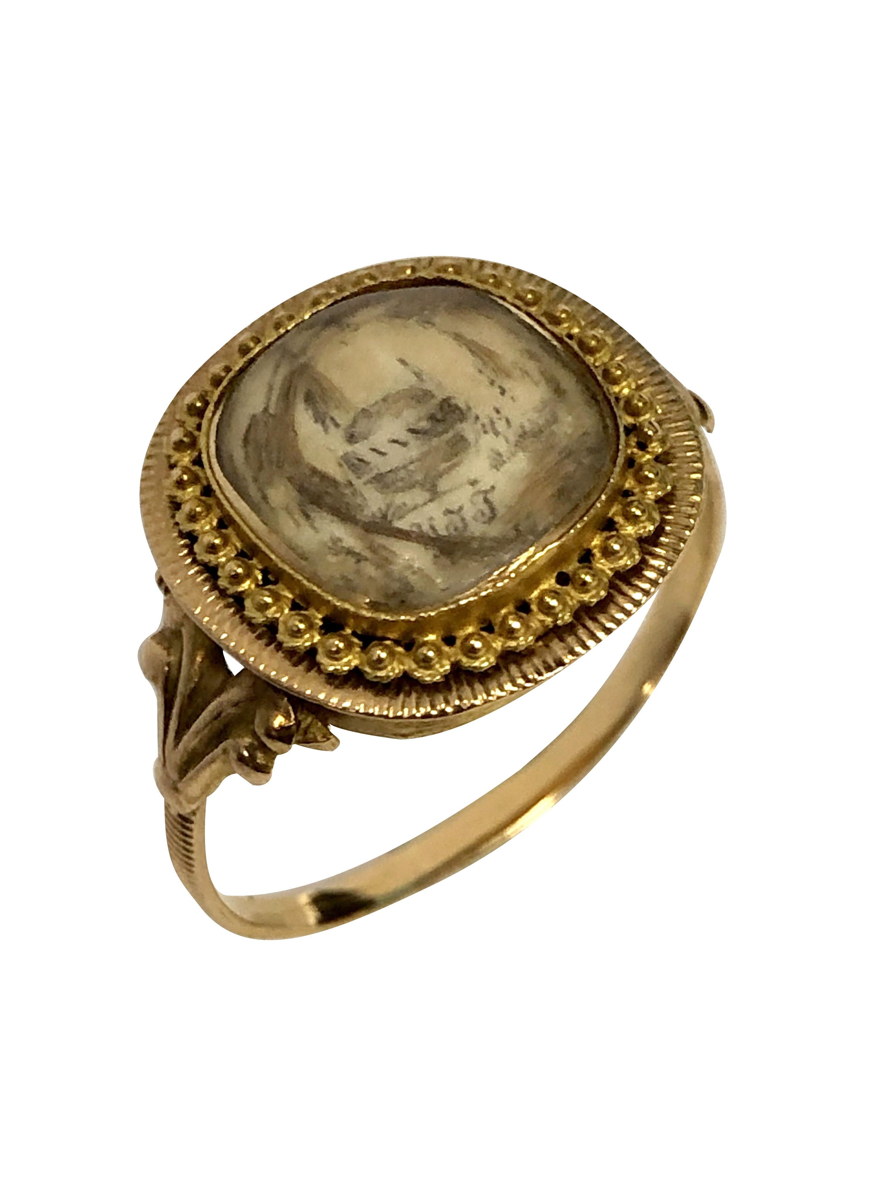 Antico anello d'oro commemorativo georgiano In condizioni ottime in vendita a Chicago, IL