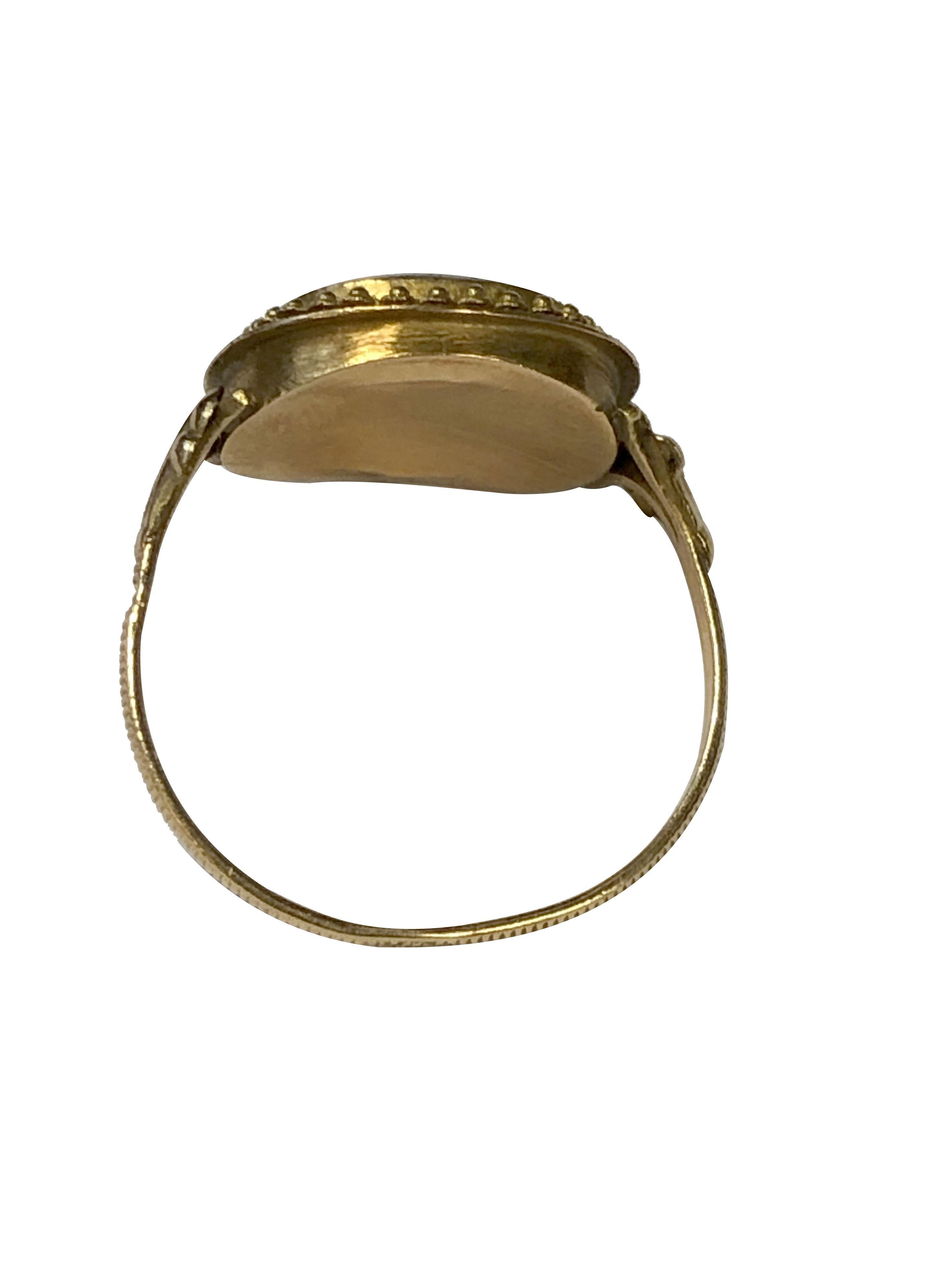 Antico anello d'oro commemorativo georgiano in vendita 1