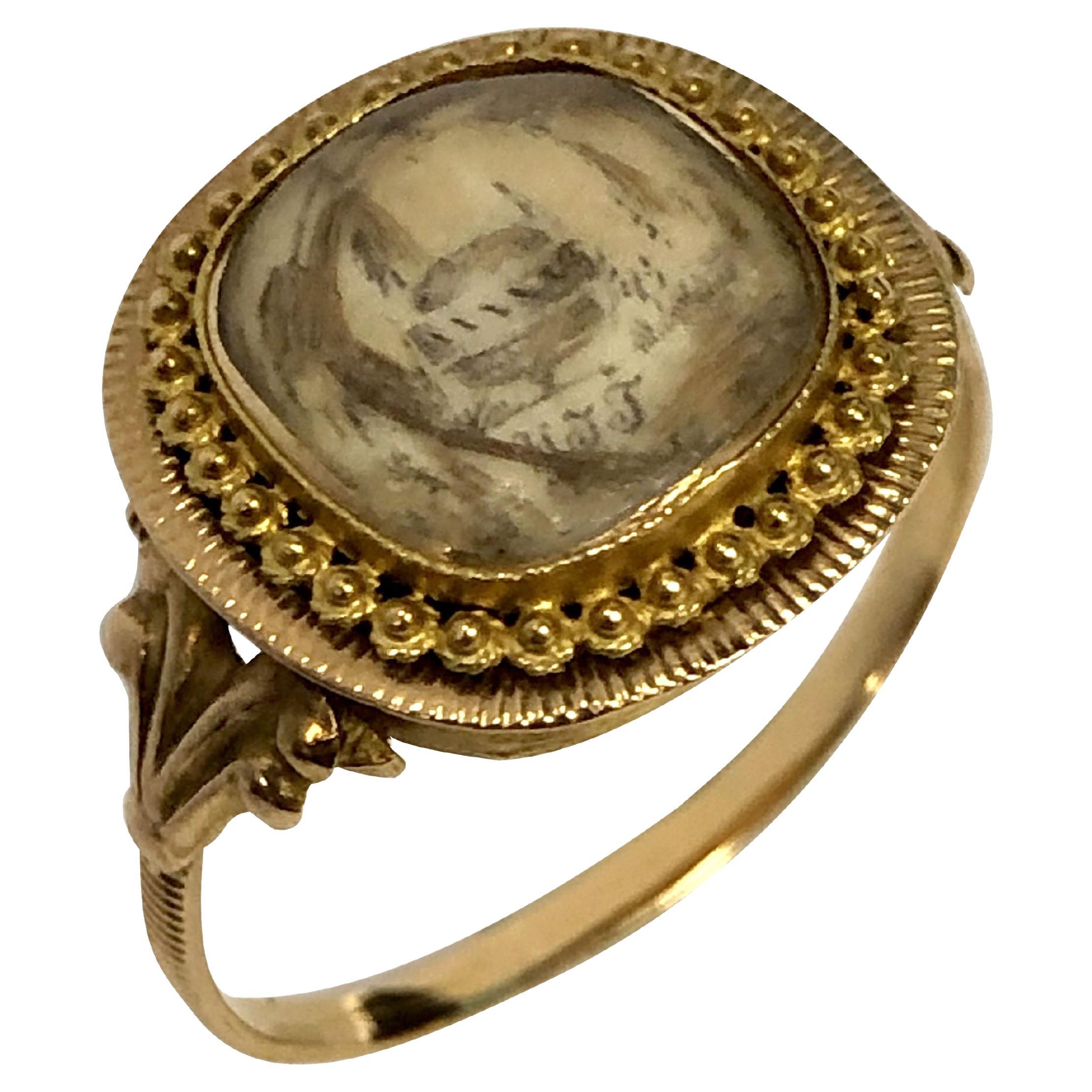 Antico anello d'oro commemorativo georgiano in vendita