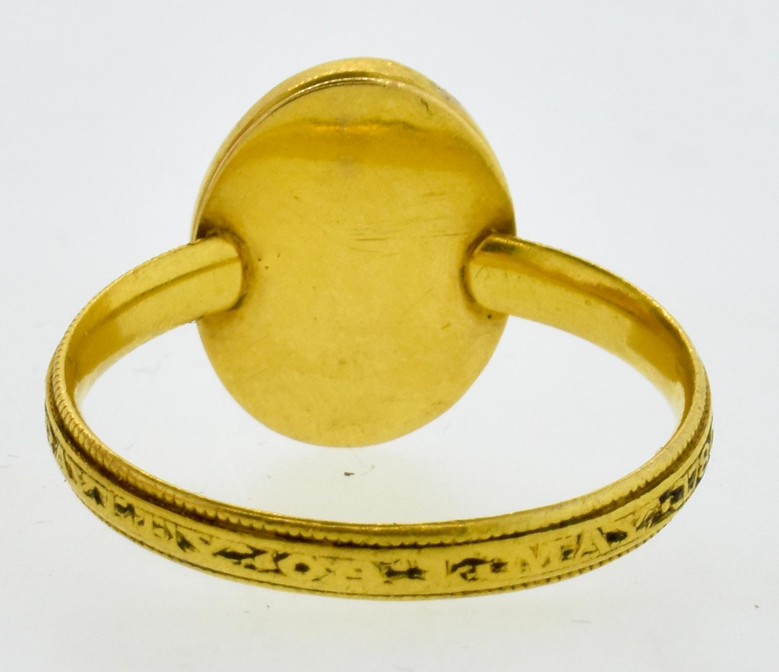 Antique Georgian Memorial Ring, American, c. 1780 In Good Condition In Aspen, CO