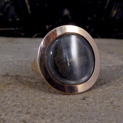 Antique Georgian Memorial Ring with Platted Hair in 14ct Yellow Gold