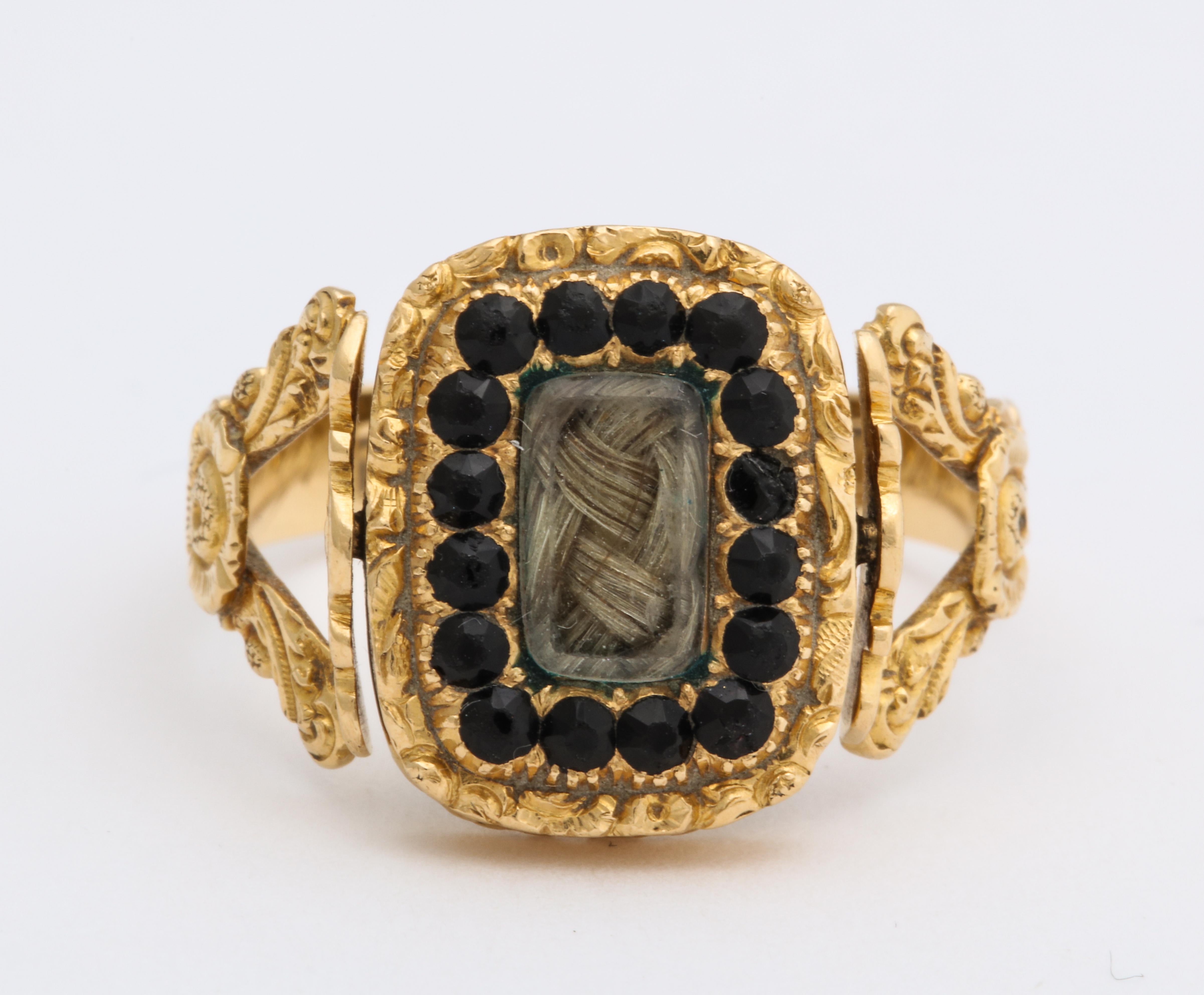 Women's or Men's Antique Georgian Memorial Swivel Ring Glorifying Christ London 1831