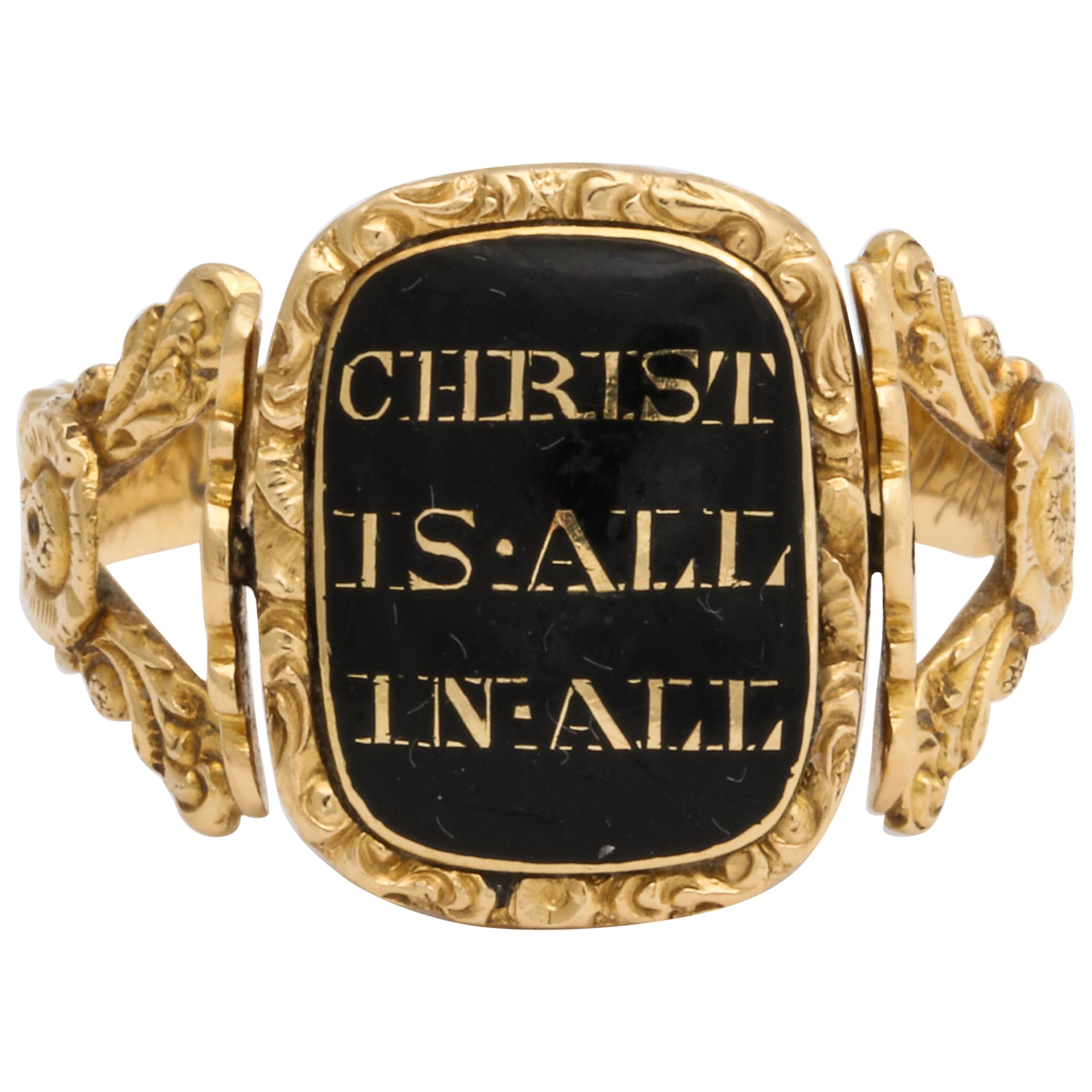 Antique Georgian Memorial Swivel Ring Glorifying Christ London 1831