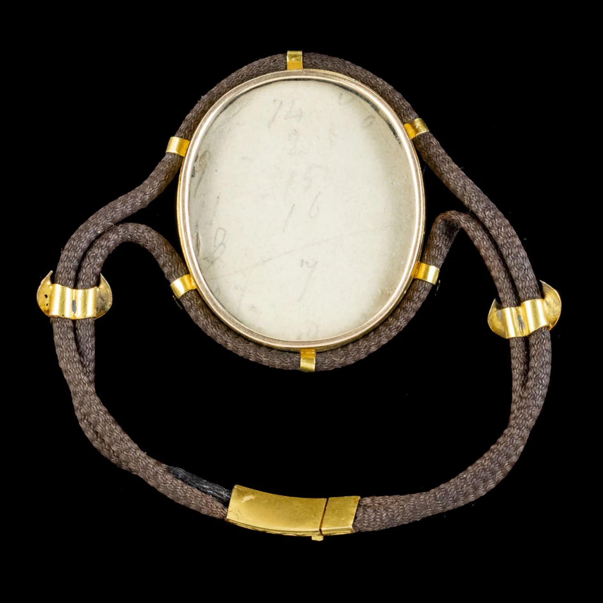 Antikes georgianisches Armband aus 18 Karat Gold für trauernde Haare, um 1820 Damen im Angebot