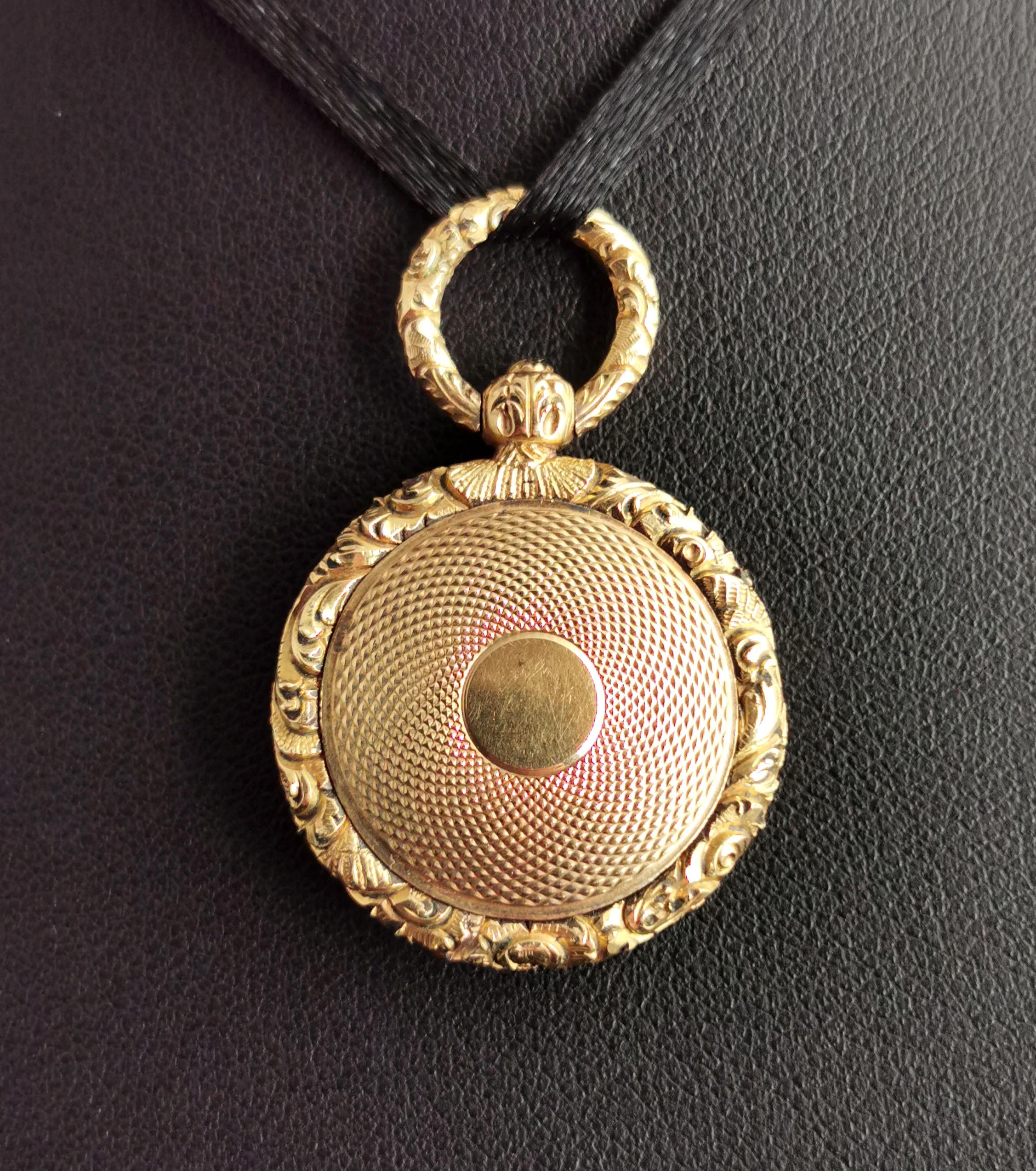 Antique Georgian Mourning Locket, Pendant 3