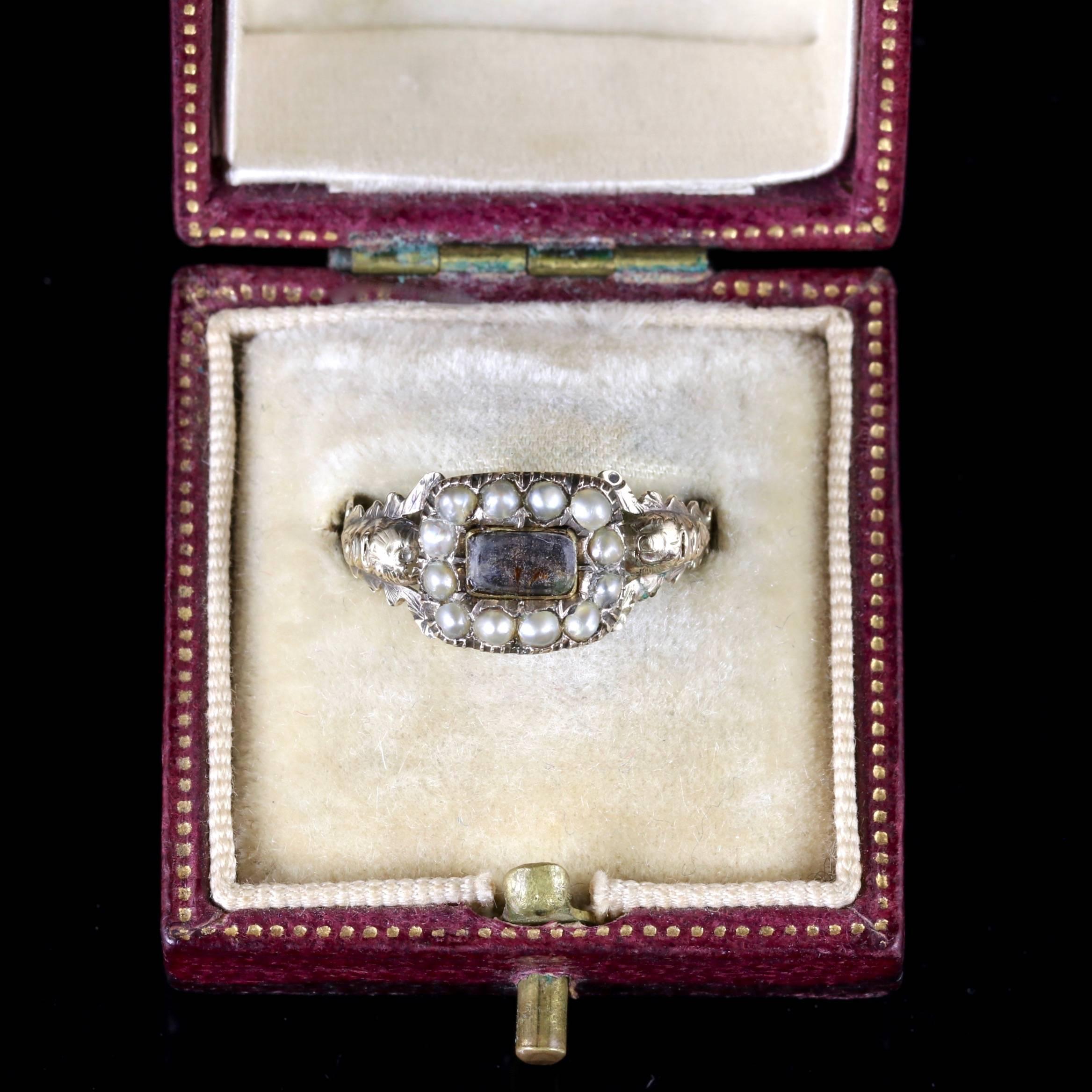 Antique Georgian Mourning Pearl Ring, circa 1800 1