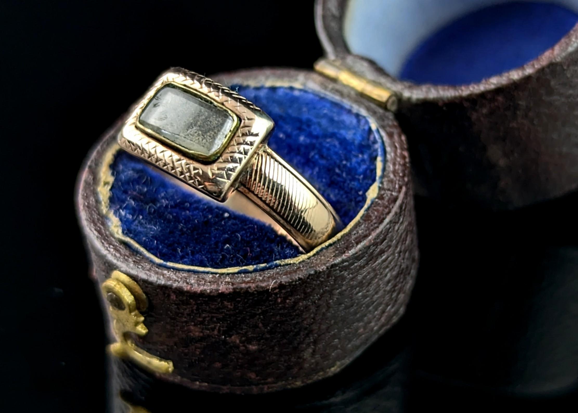 Antique Georgian mourning ring, 9k rose gold For Sale 2