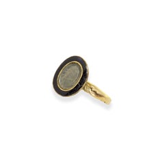 Antique Georgian Mourning Ring with Real Hair 18k gold