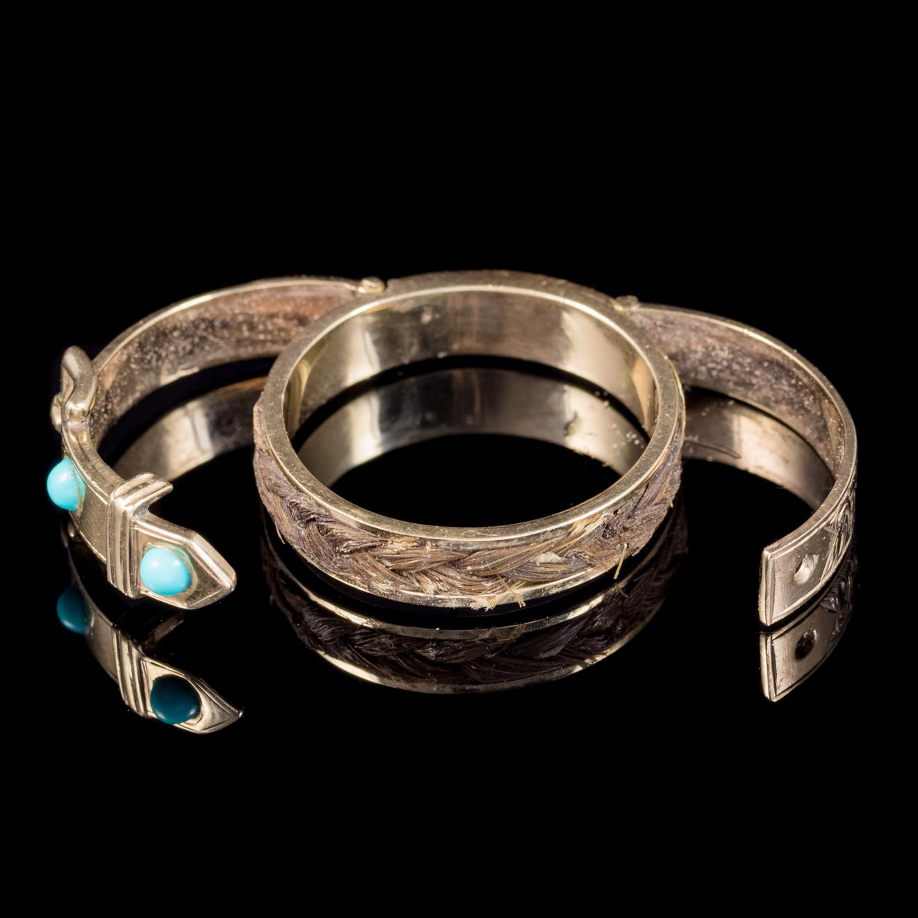 Antique Georgian Mourning Turquoise Buckle Ring 18 Carat Gold, circa 1800 1