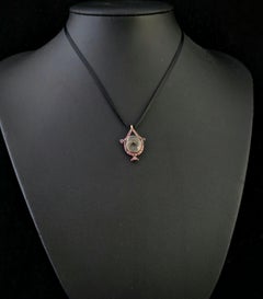 Antique Georgian mourning urn pendant, Garnet locket