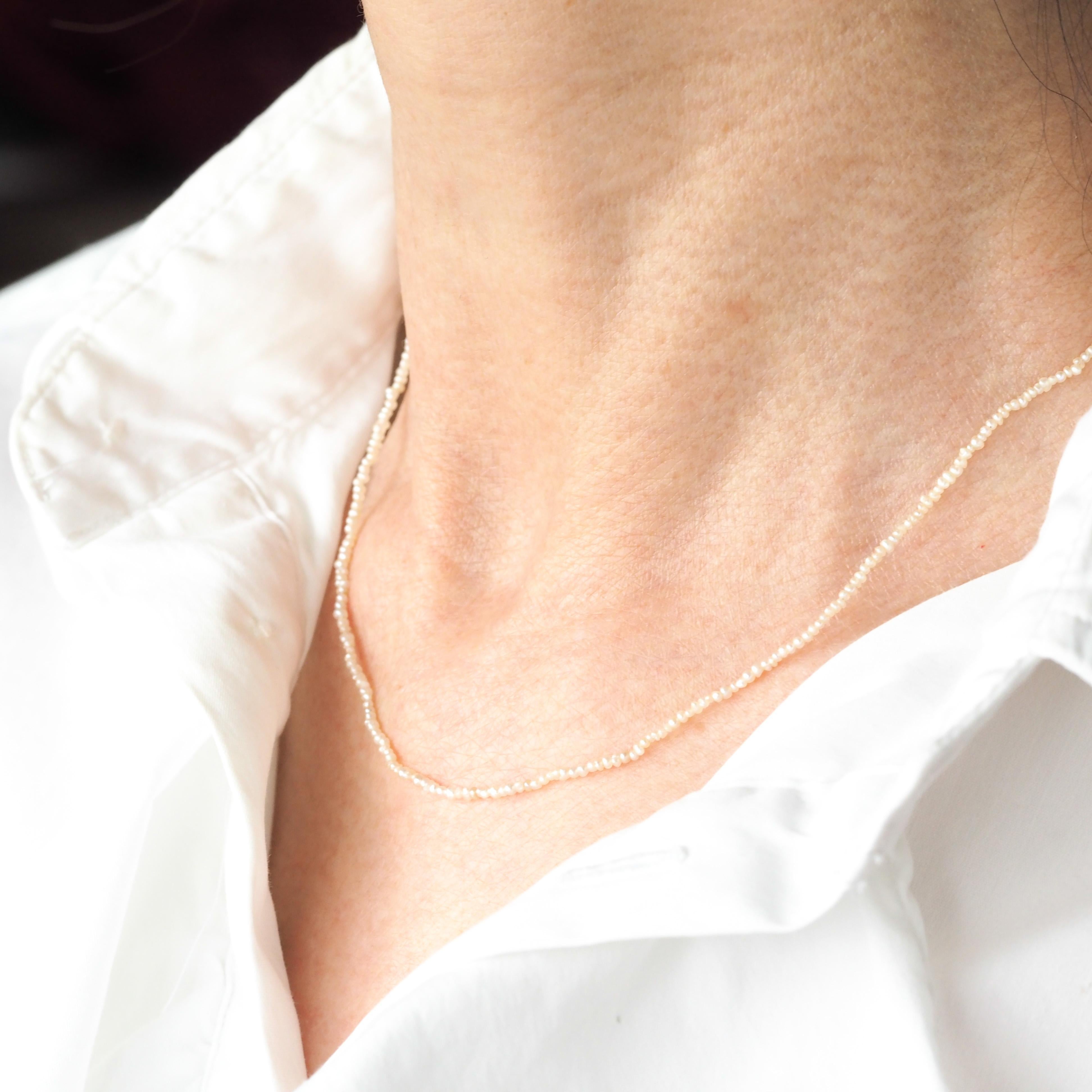 Antique Georgian Natural Seed Pearl Necklace 9ct Gold - c.1800 15