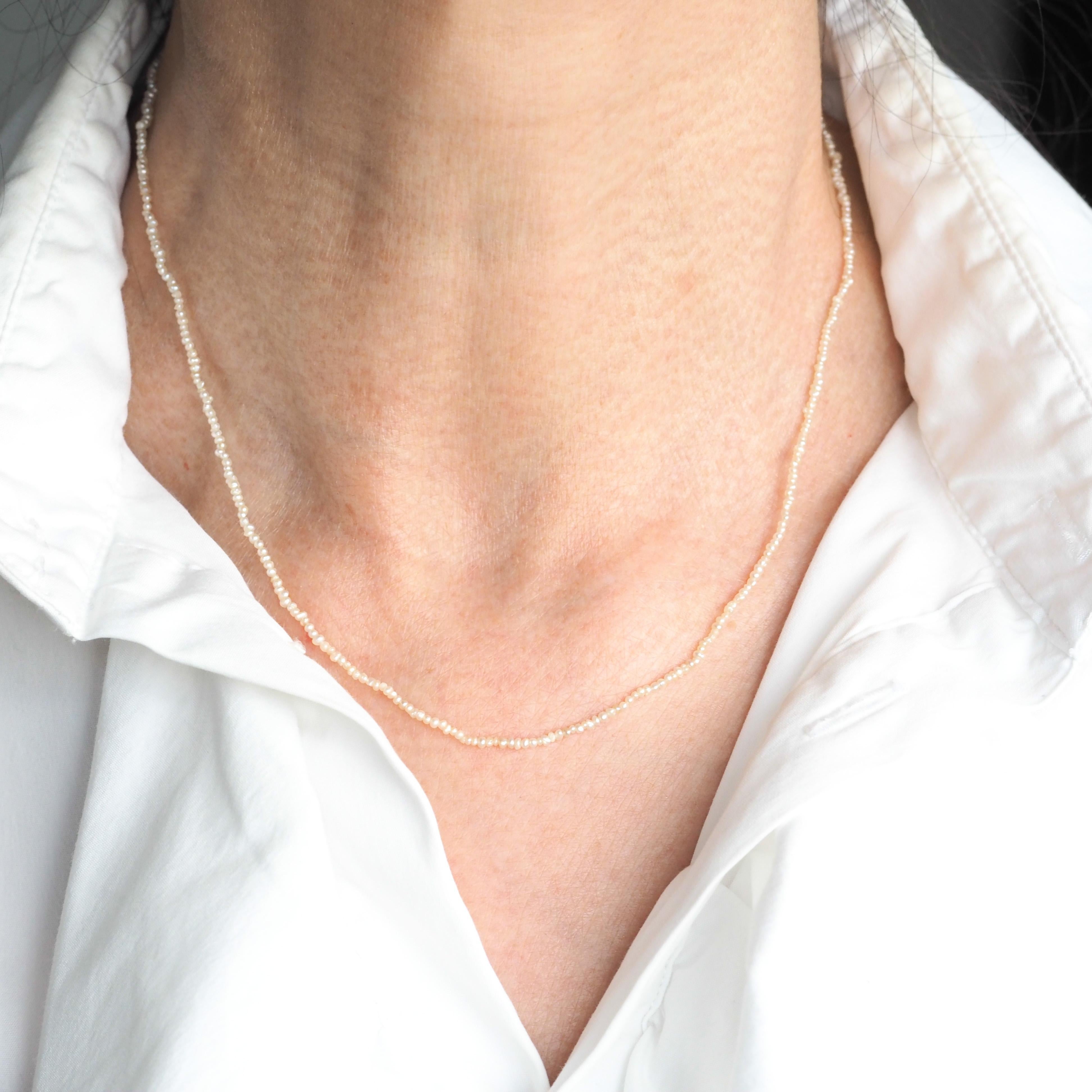 Antique Georgian Natural Seed Pearl Necklace 9ct Gold - c.1800 4