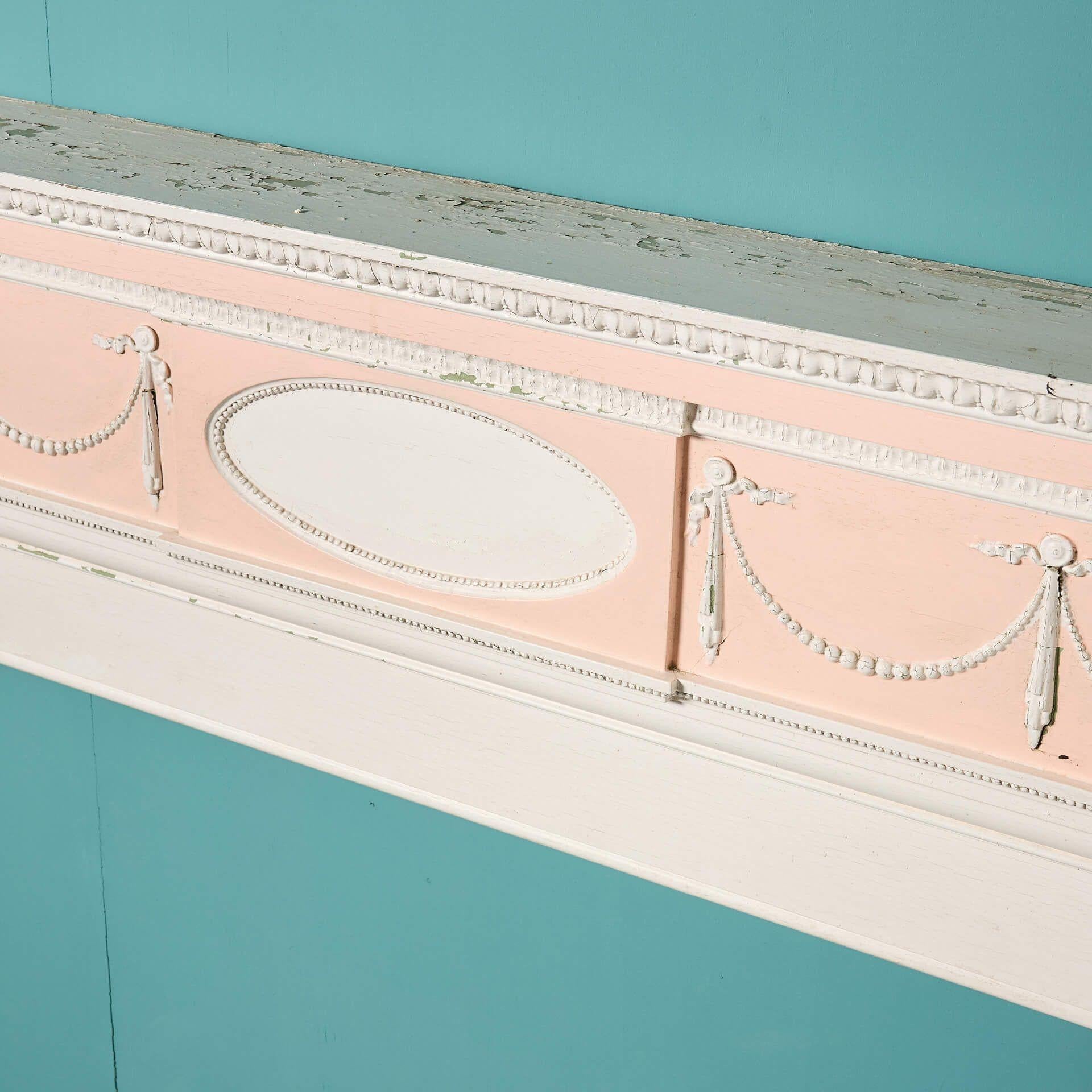 19th Century Antique Georgian Neoclassical Style Fire Mantel For Sale