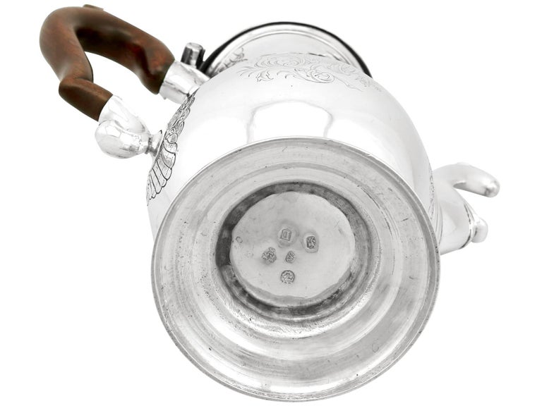 Antique Newcastle Sterling Silver Coffee Pot For Sale at 1stDibs