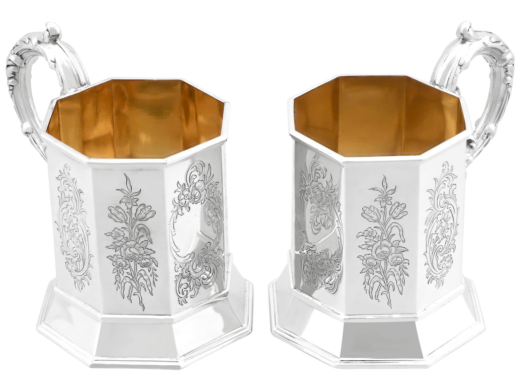 Tazas antiguas georgianas de plata de ley de Newcastle Inglés en venta