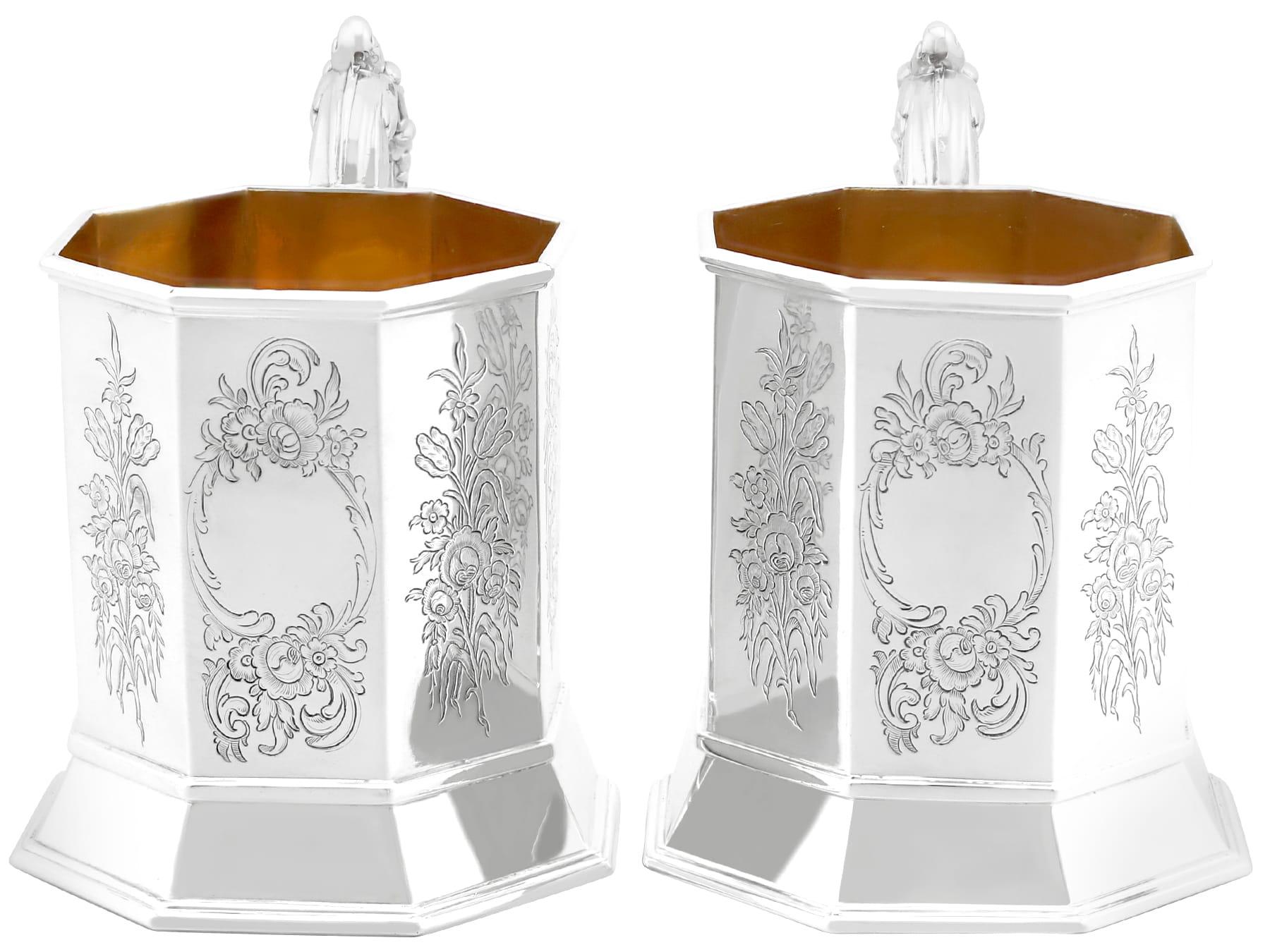Tazas antiguas georgianas de plata de ley de Newcastle en Excelente estado para la venta en Jesmond, Newcastle Upon Tyne