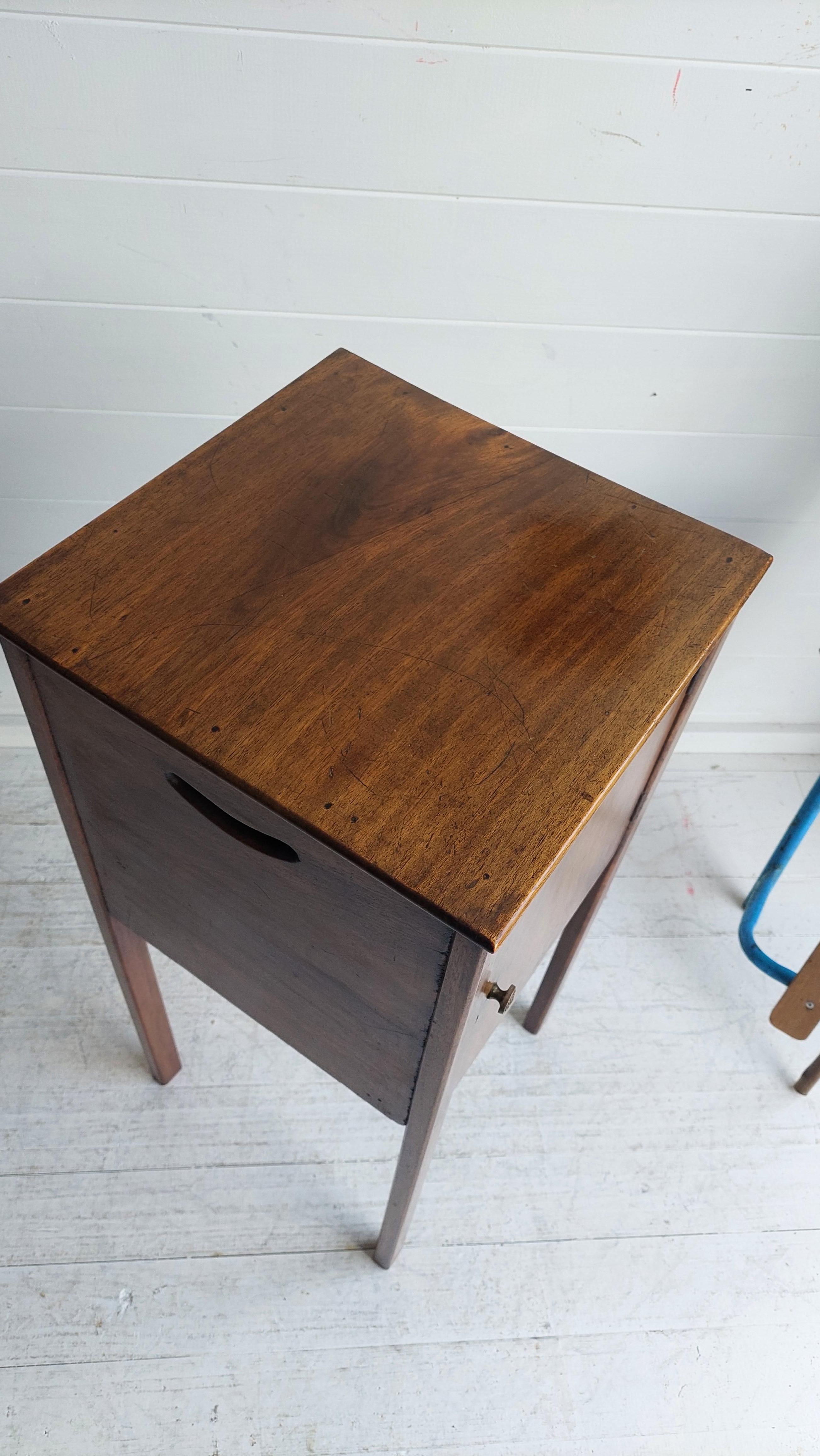 Antique Georgian Nightstand  Cupboard Bedside Table, 1800s 4