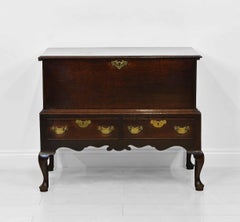 Antique Georgian Oak Chest on Stand with Two Drawers British Circa 1750