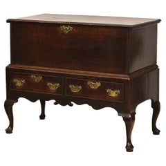 Antique Georgian Oak Blanket Chest On Stand With Drawers Circa 1750