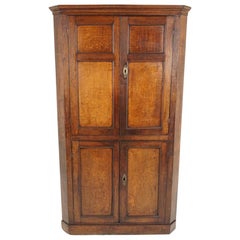 corner cabinet farmhouse Antique Georgian Oak Farmhouse Corner Cabinet, Scotland, 1780, B1858