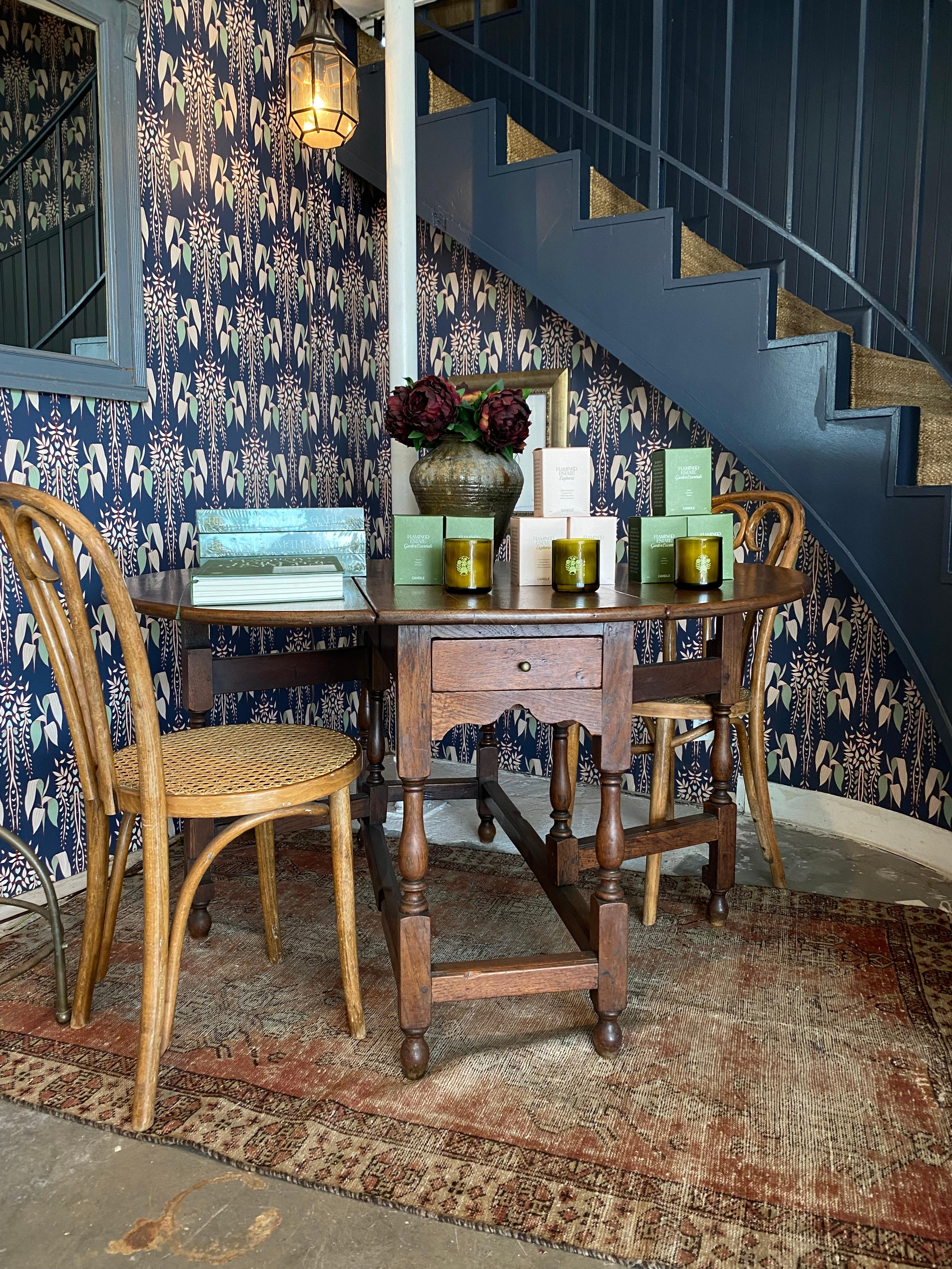 antique gate leg table with drawer