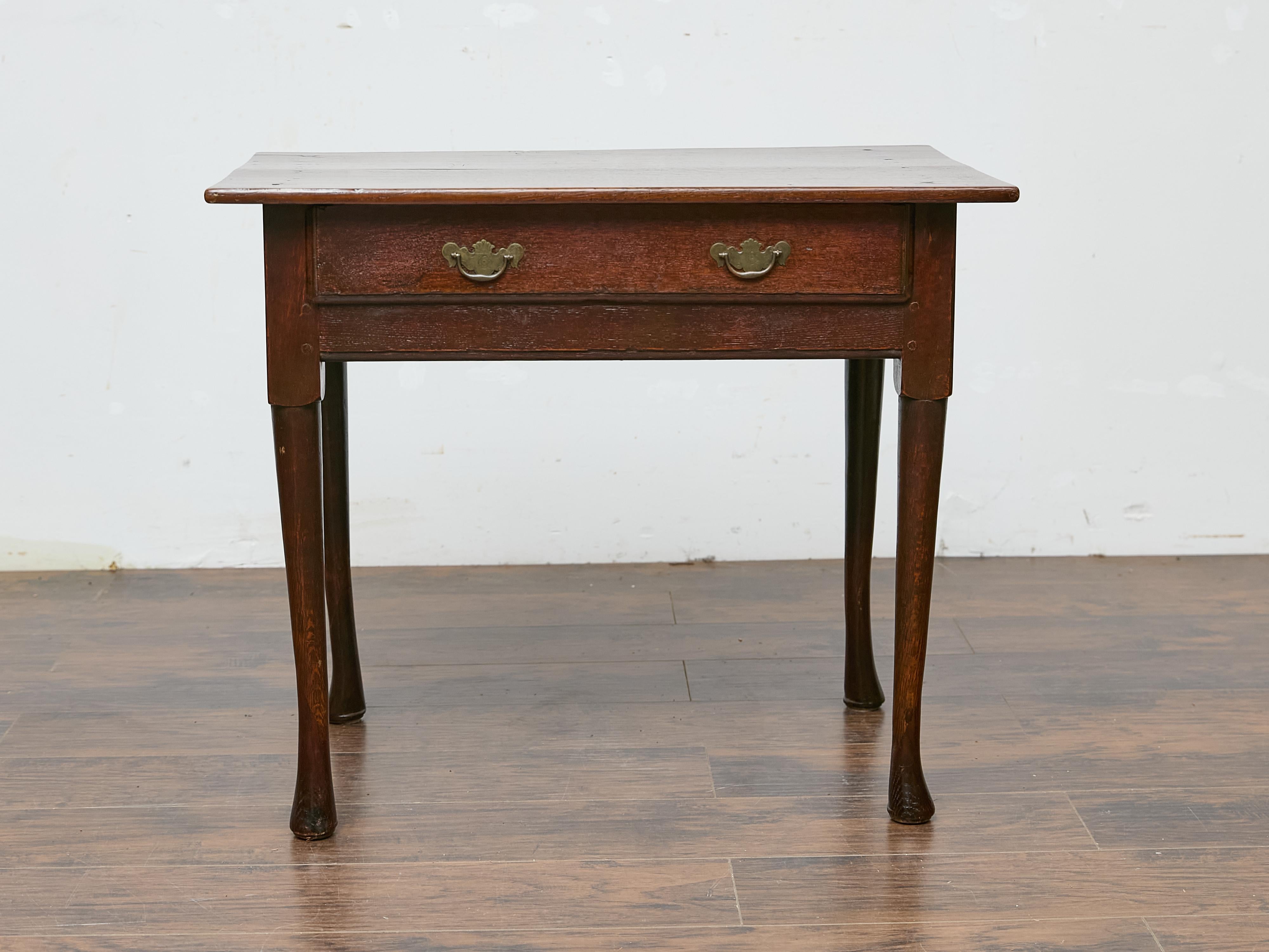 Antiker Beistelltisch aus georgianischer Eiche mit einer Schublade, England, um 1800-1830 im Angebot 4