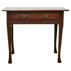 Antique Georgian Oak Side Table with Single Drawer, England, Circa 1800-1830