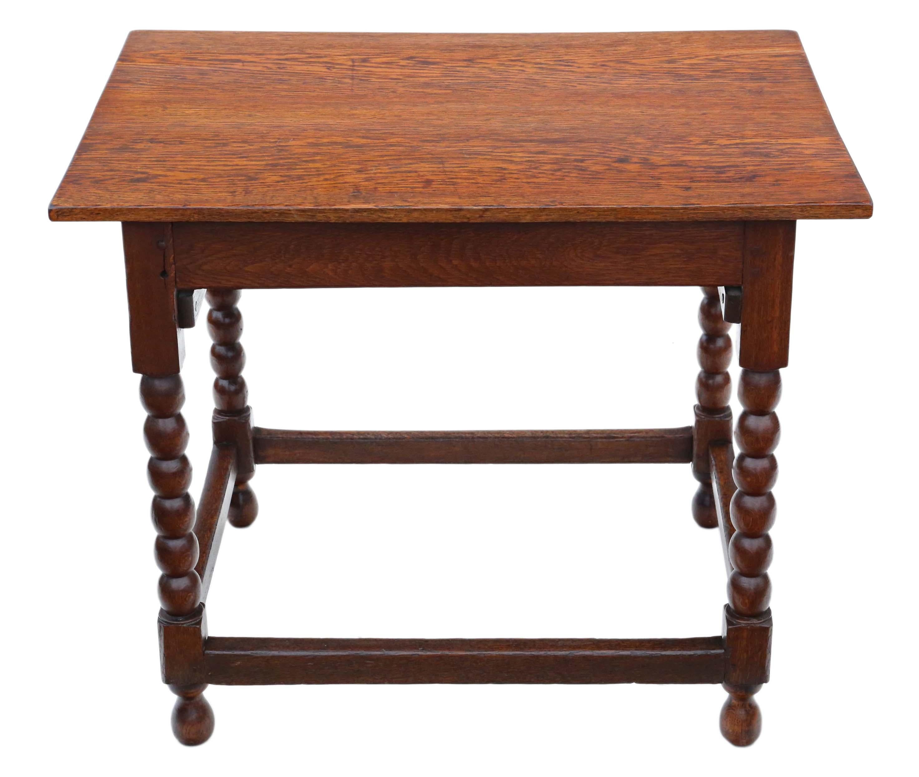Antique Georgian Oak Writing Side Occasional Table with Drawer 3