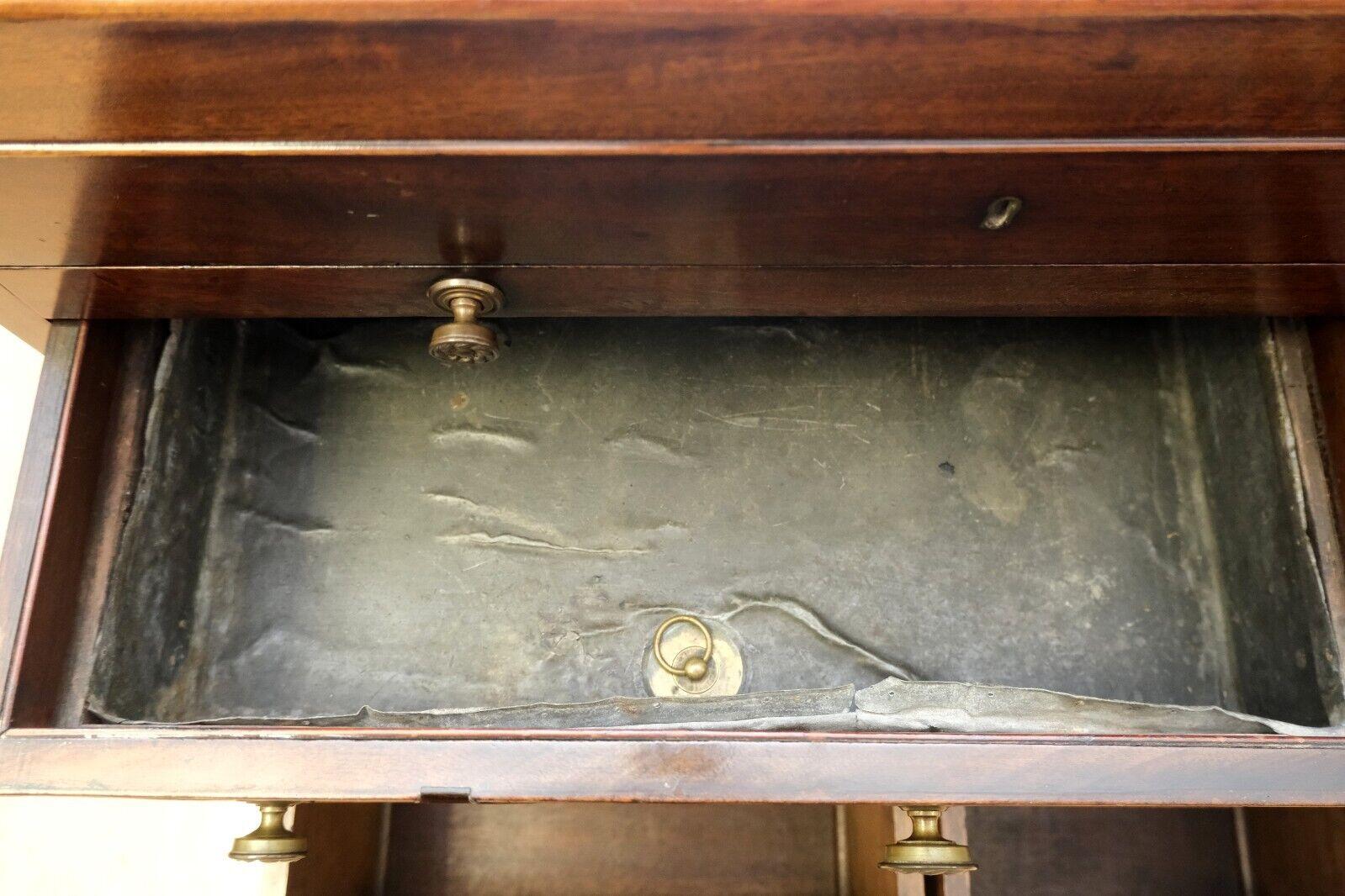 Antique GEORGIAN OFFICER'S MILITARY CAMPAIGN DRESSiNG CHEST WITH WRITING SLOPE 11
