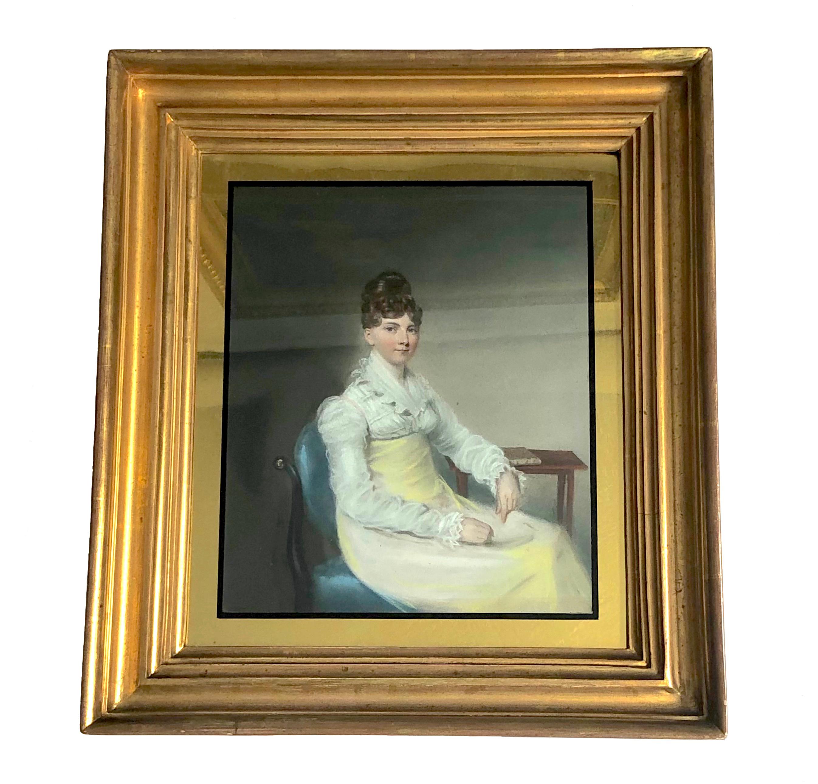 These fine portraits of John and Caroline Bull have been drawn with pastel on vellum.
The frames come in their original frames.
Both portraits carry inscriptions on the reverse.
The portrait of Caroline Bull is inscribed: born 1795 - married 1822  -