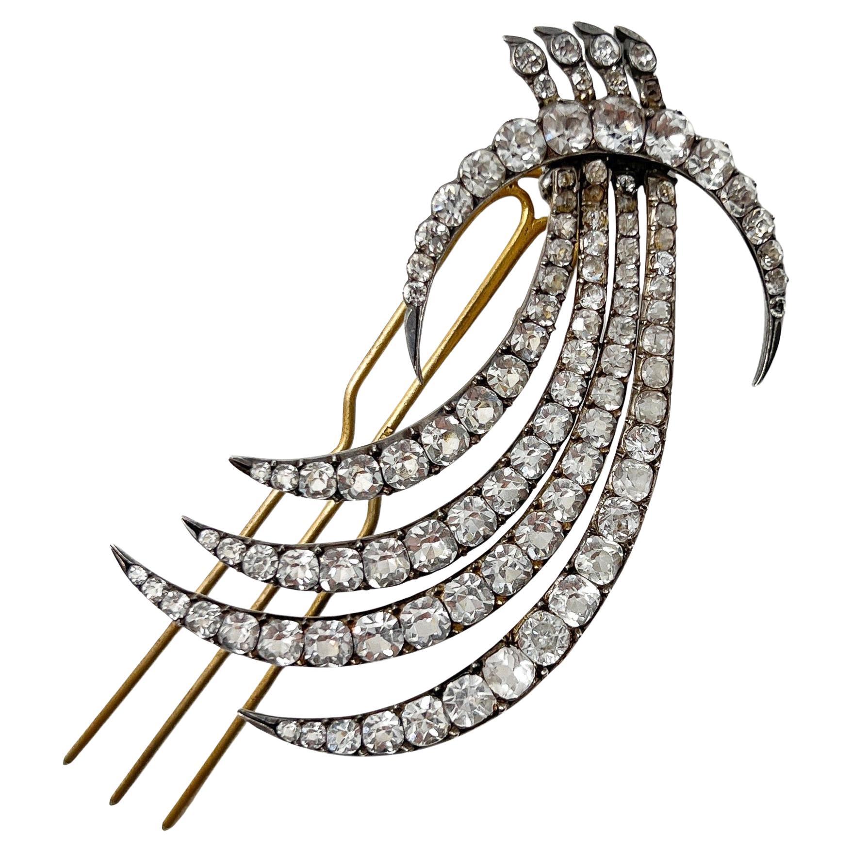 Antique Georgian Paste Celestial Hair Pin For Sale