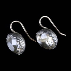 Antique Georgian Paste Earrings 18 Carat Silver, circa 1800