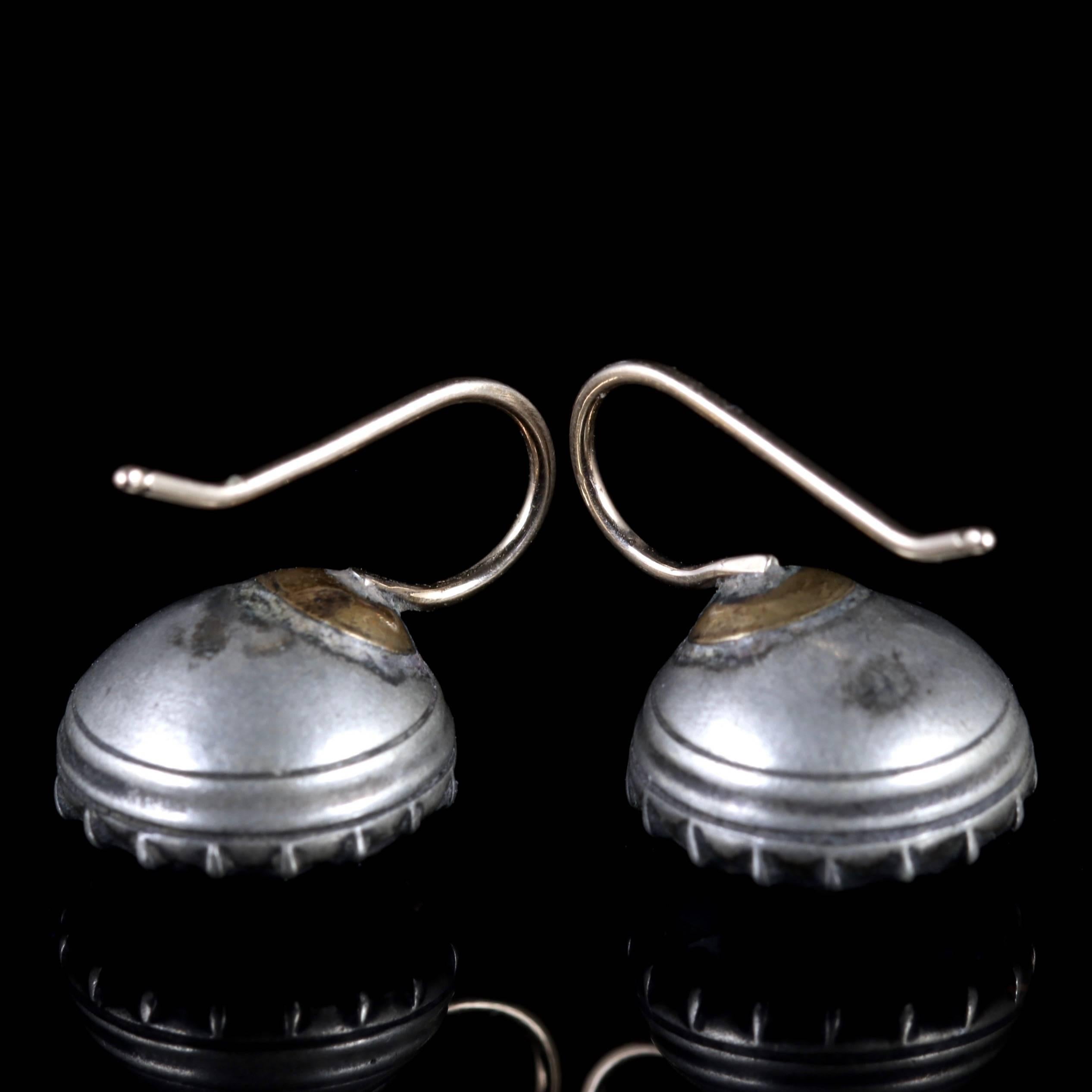Women's Antique Georgian Paste Earrings 18 Carat Silver, circa 1800 For Sale