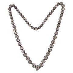 Antique Georgian Paste Silver Gold Riviere Necklace
