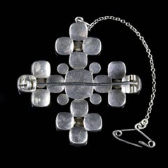 Antique Georgian Paste Stone Brooch Silver, circa 1770