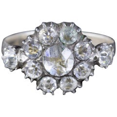 Antique Georgian Paste Stone Ring Silver, circa 1790