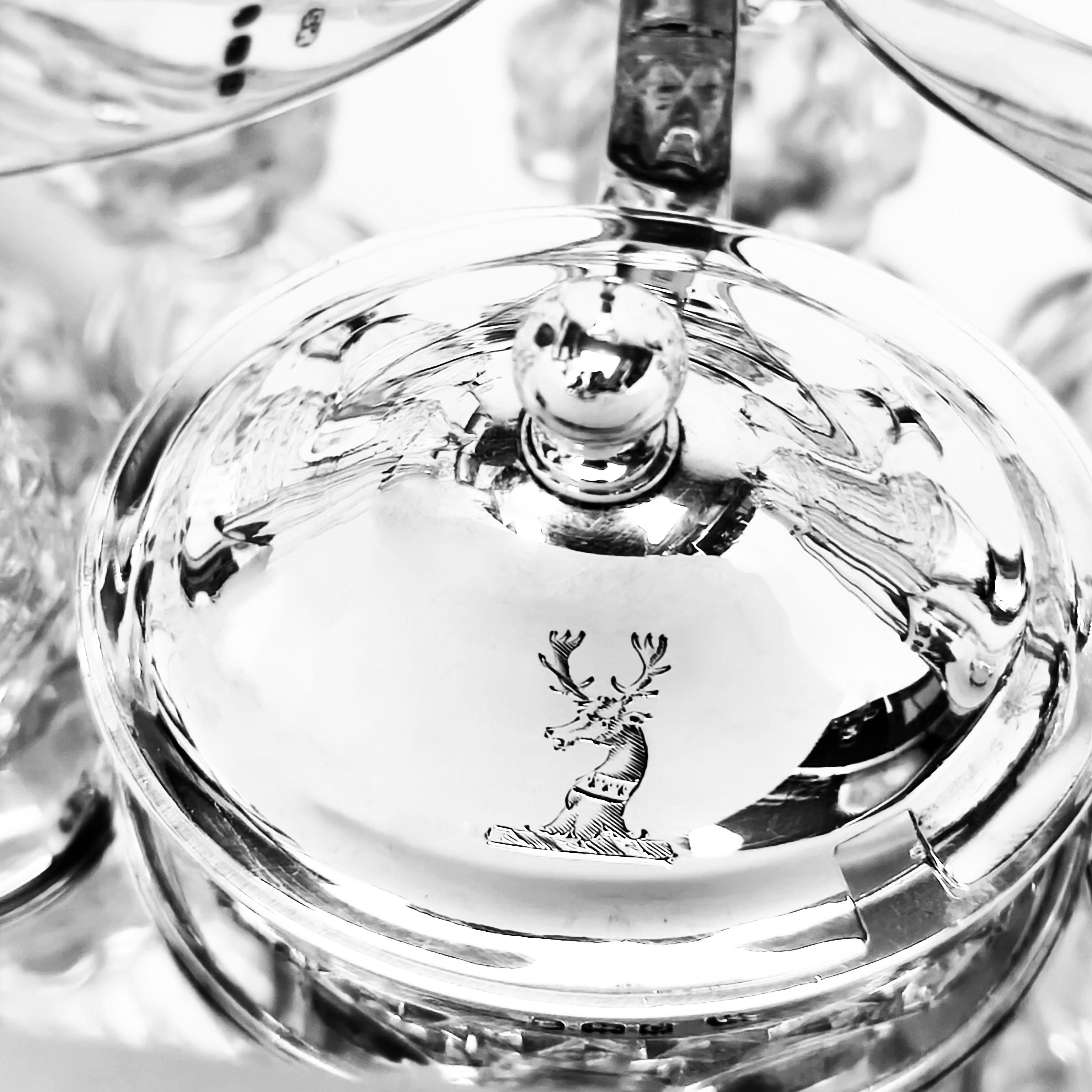 Antique Georgian Paul Storr Silver & Glass Cruet Stand Condiment Set 1798 For Sale 3