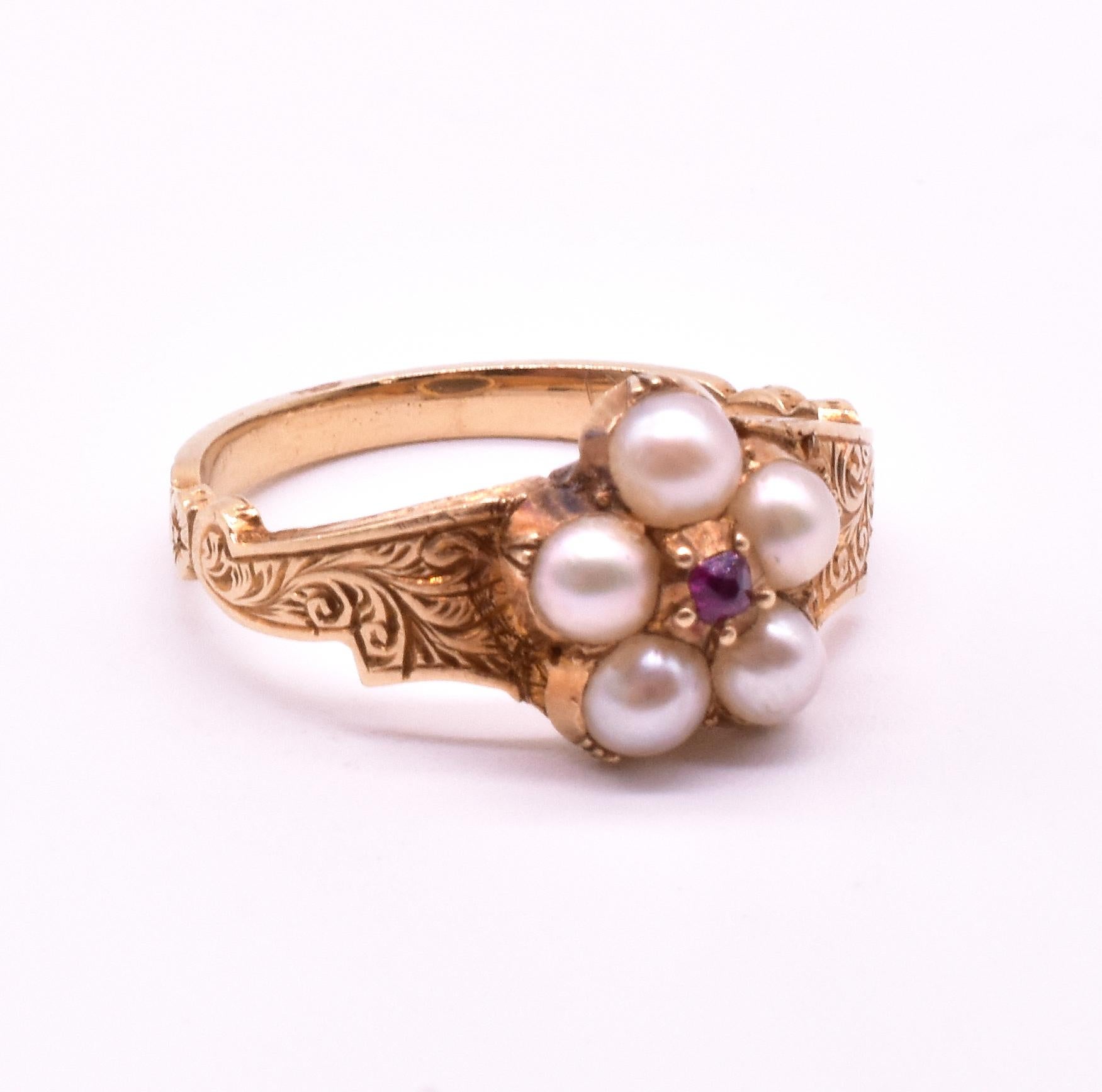 antique forget me not ring