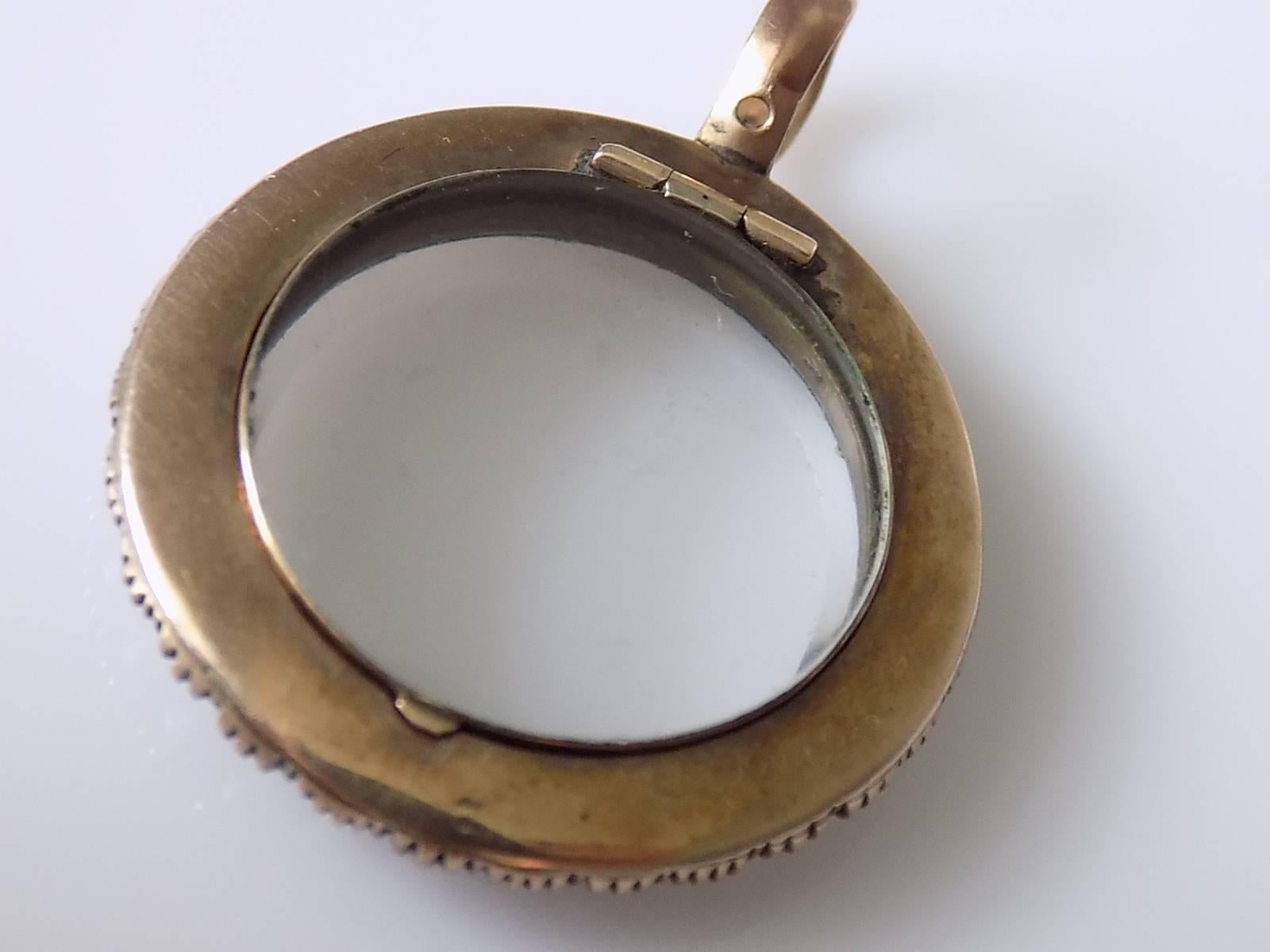 Women's Antique Georgian Pearl Gold Locket Pendant