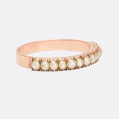 Antique Georgian Pearl Half-Hoop Band Ring