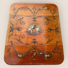 Antique Georgian Pembroke Side Table, Mahogany, Hand Painted, Edwards & Roberts