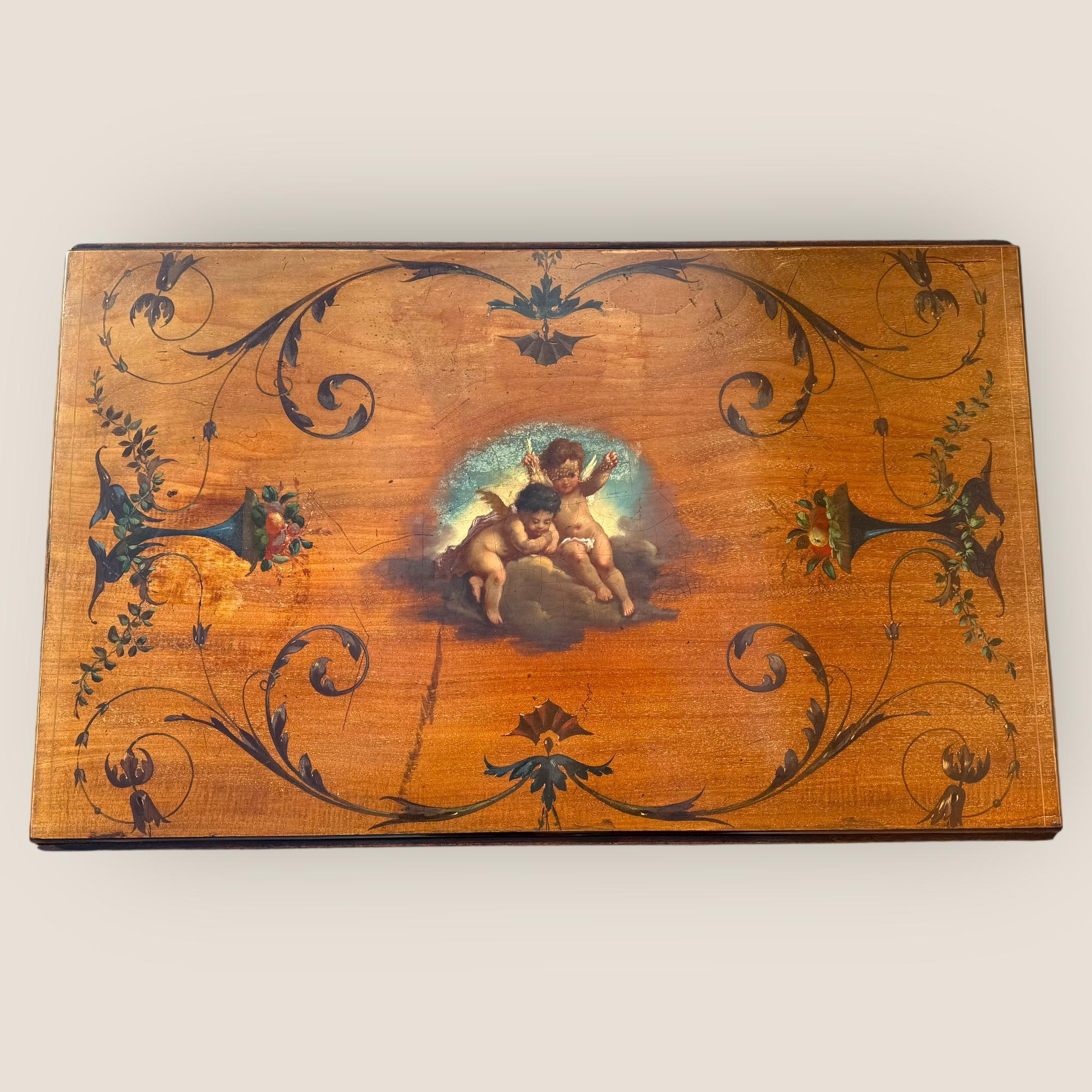 XIXe siècle Table d'appoint géorgienne ancienne Pembroke, en acajou, peinte à la main, Edwards & Roberts en vente
