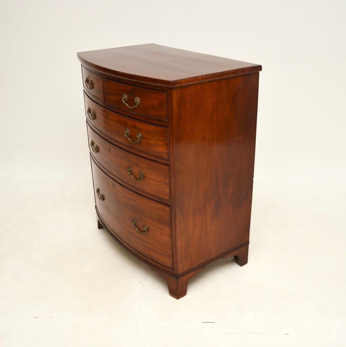 Early 19th Century Antique Georgian Period Bow Front Chest of Drawers For Sale