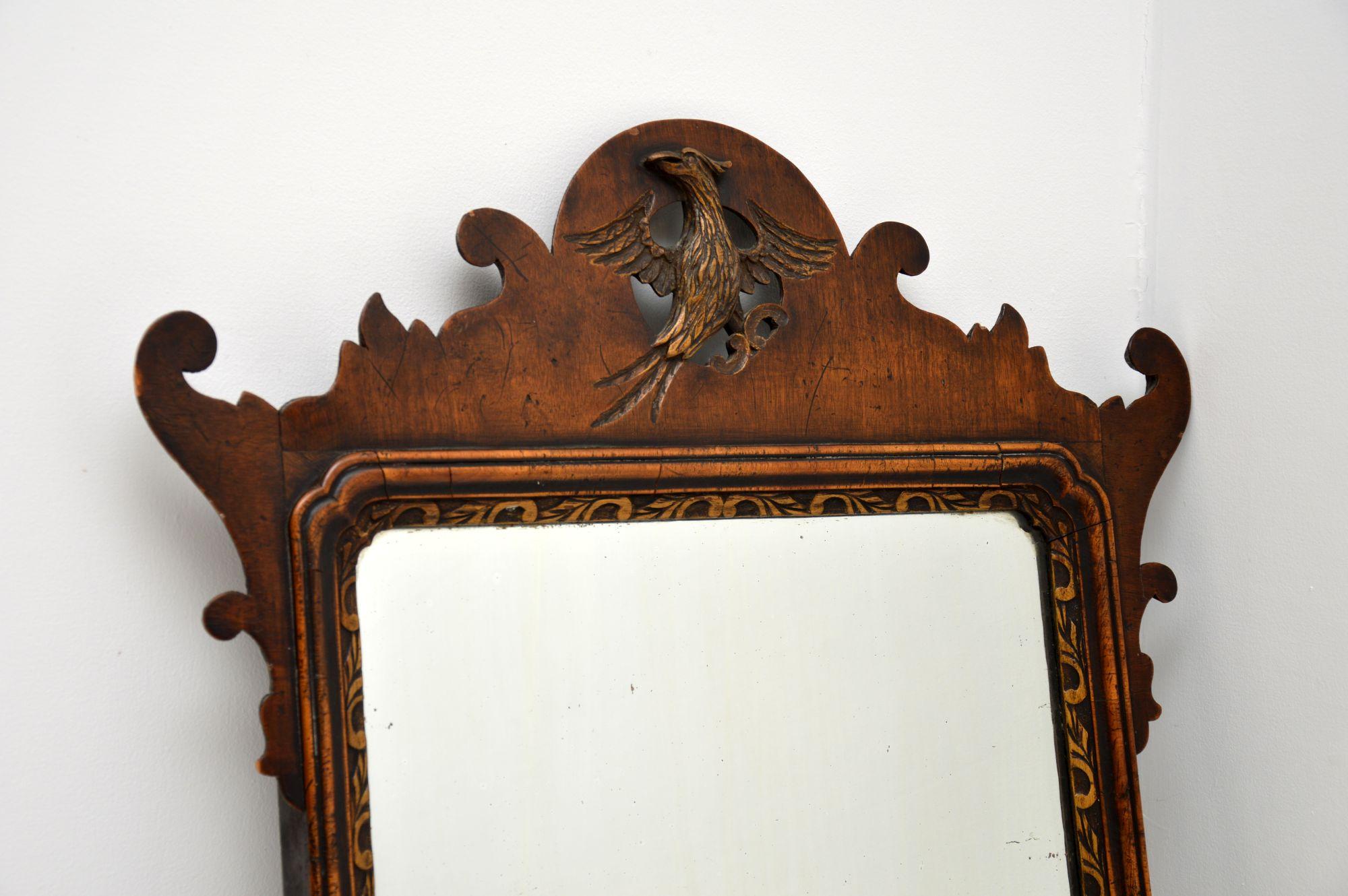George III Antique Georgian Period Carved Walnut Mirror