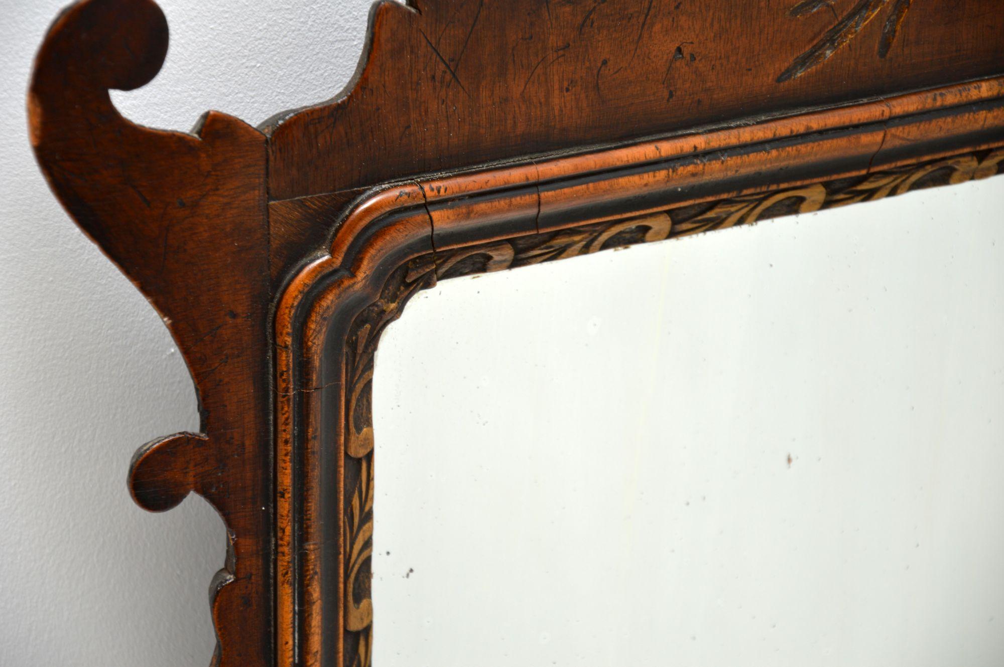 Late 18th Century Antique Georgian Period Carved Walnut Mirror