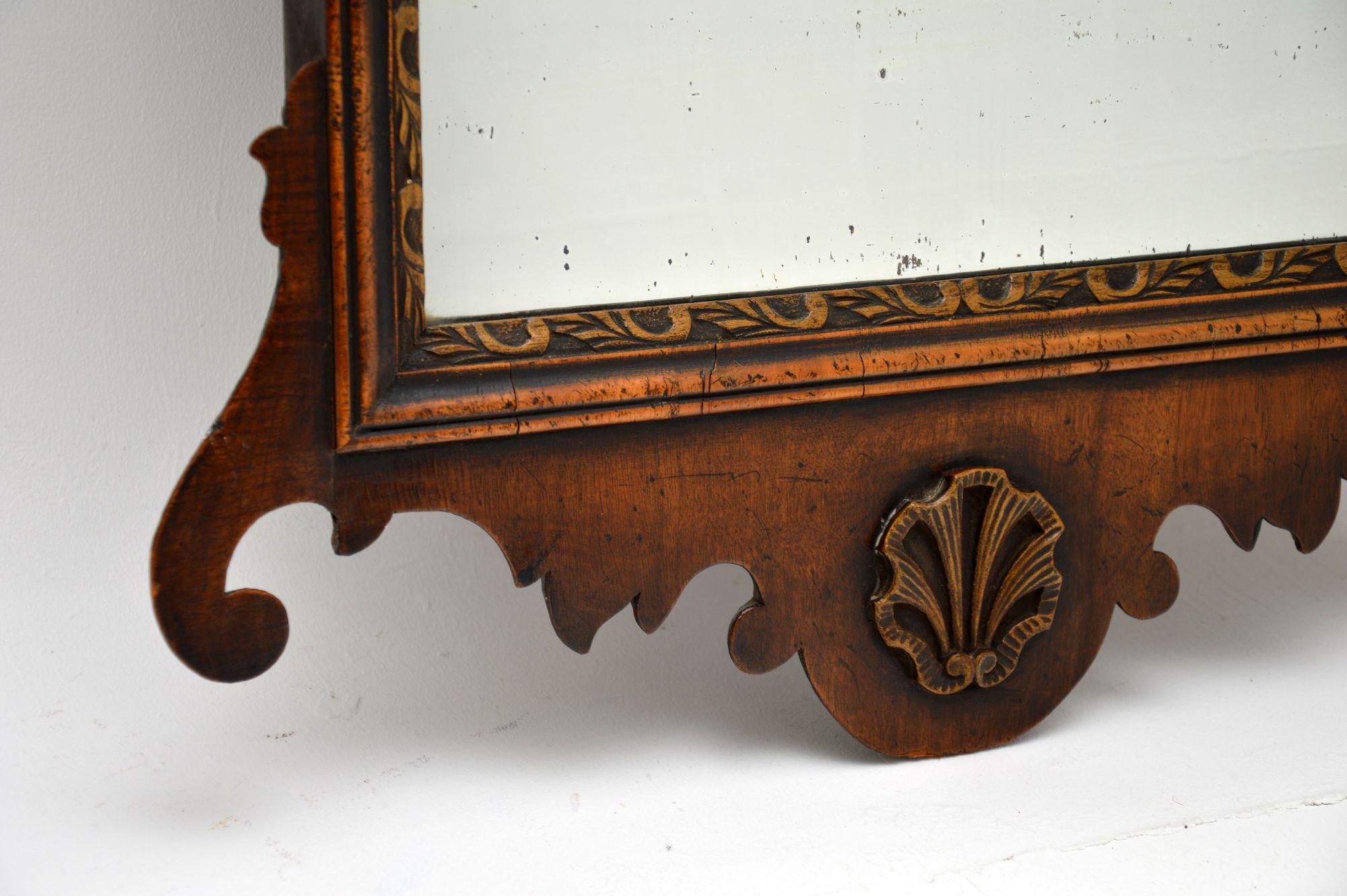 Antique Georgian Period Carved Walnut Mirror 2