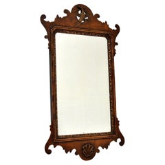 Antique Georgian Period Carved Walnut Mirror