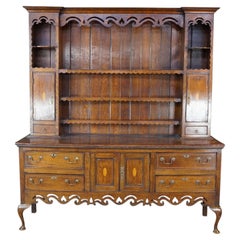 Buffet gallois ancien en chêne anglais de l'époque géorgienne, avec placard en étain