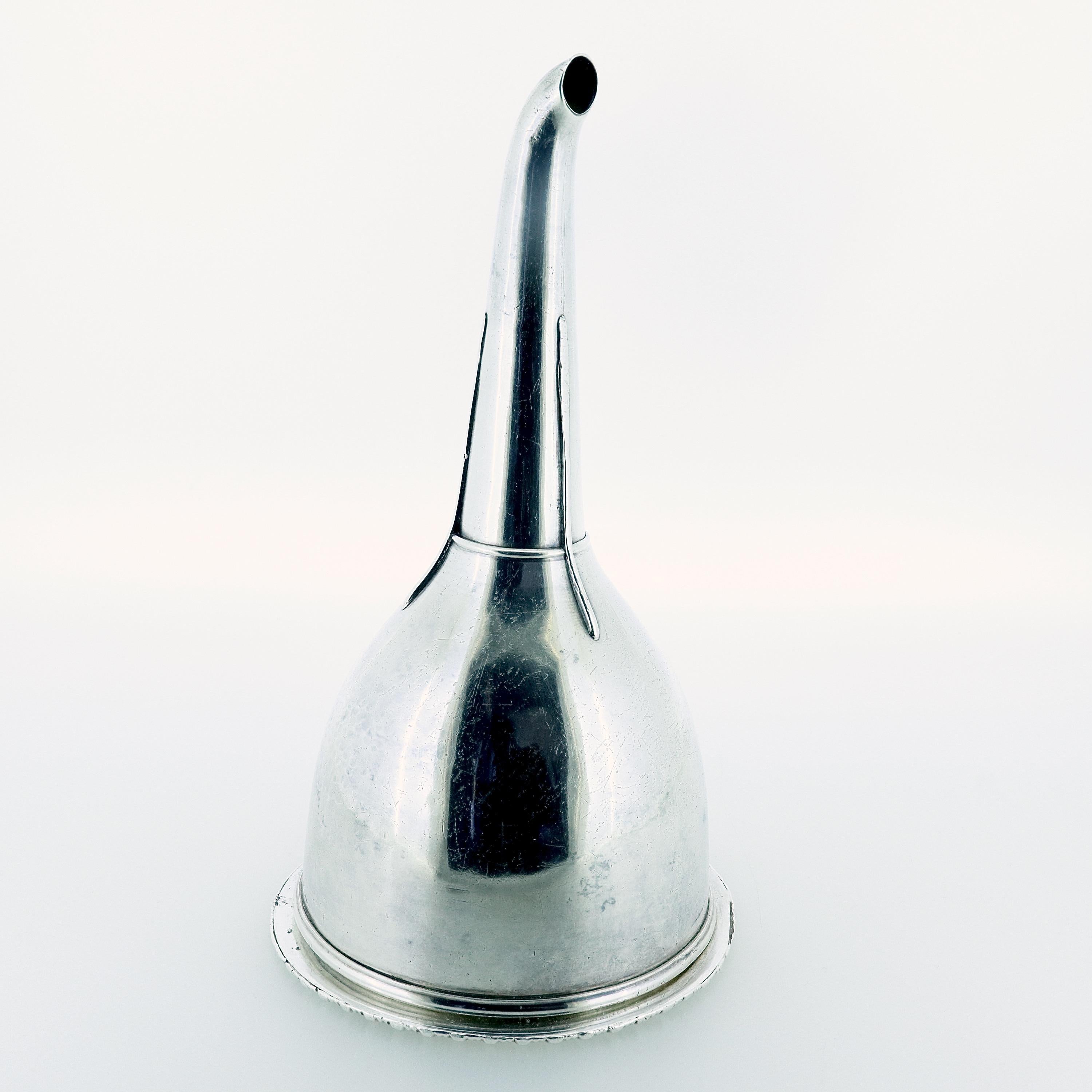 Antique Georgian Period English Silver Plated Wine Funnel For Sale 6